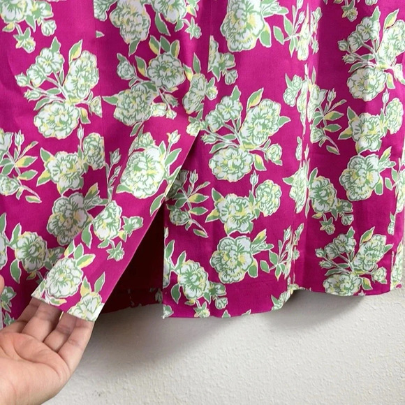 Brooks Brothers 346 Sleeveless Cotton Floral Shift Dress Pink Green size 8 - Picture 8 of 13